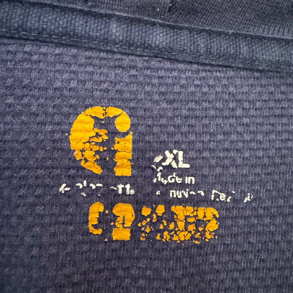 Carhartt Navy Blue Long Sleeve Shirt Size 2XL